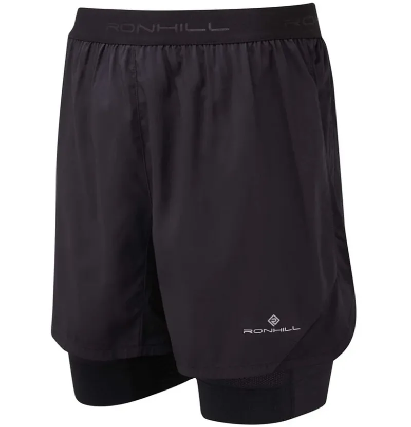 Ronhill Men's Tech Revive 5inch Twin Short All Black